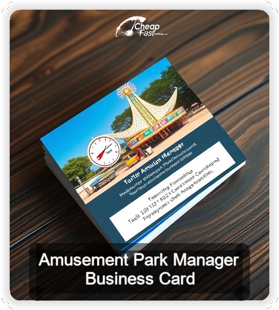Amusement Park Manager business card design sample