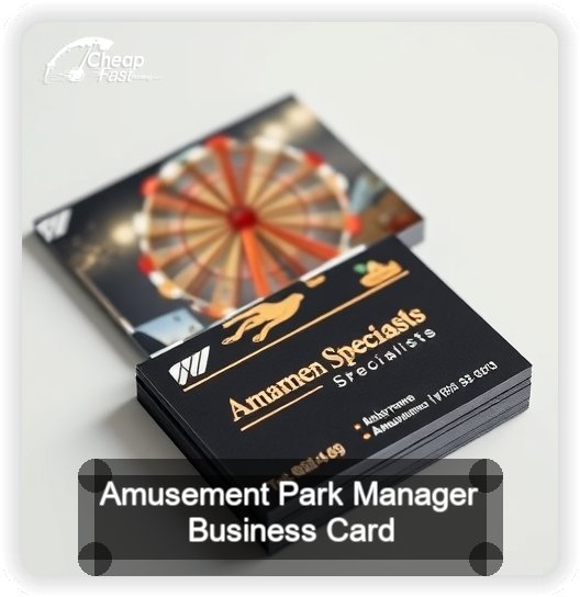 Amusement Park Manager business card design sample