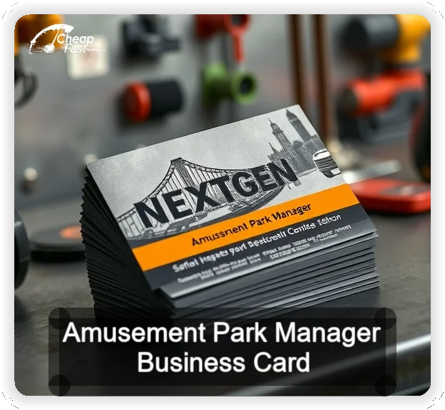 Amusement Park Manager business card design sample