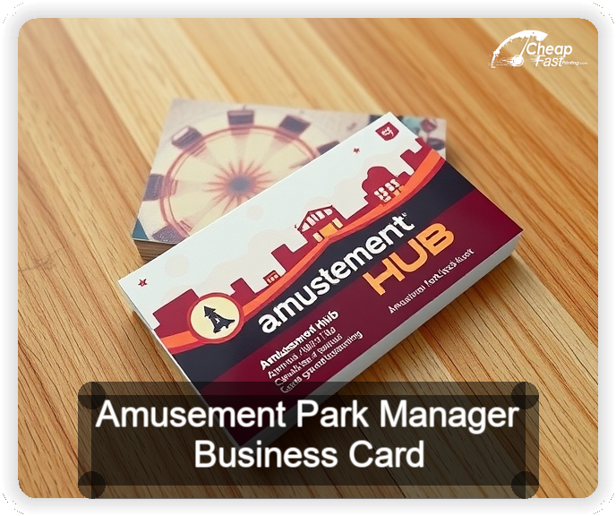 Amusement Park Manager business card design sample