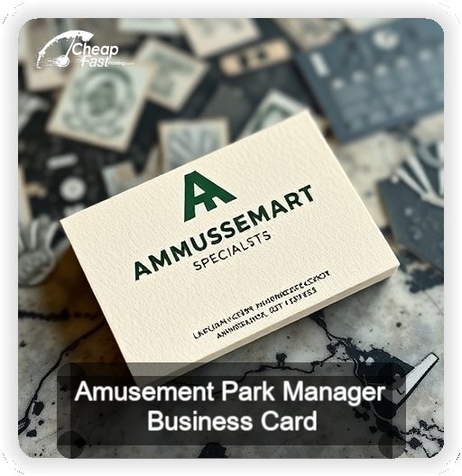 Amusement Park Manager business card design sample