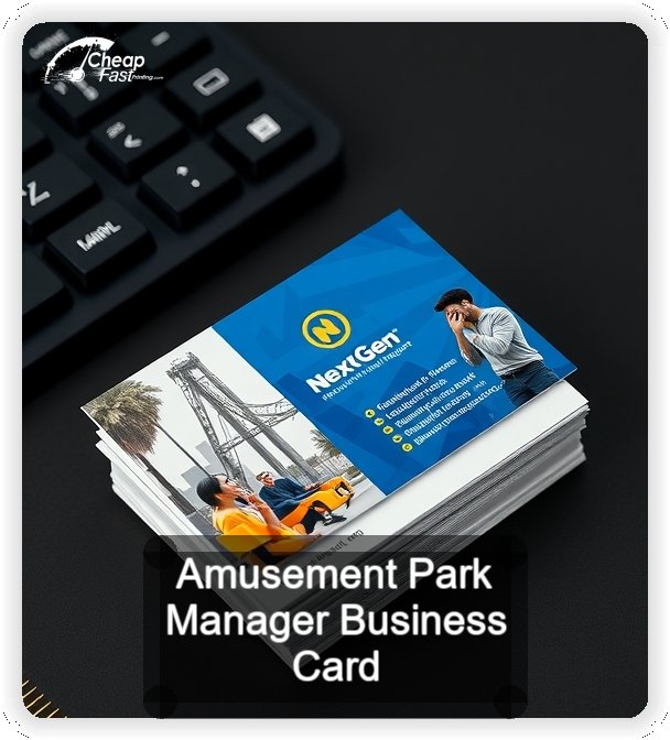 Amusement Park Manager business card design sample