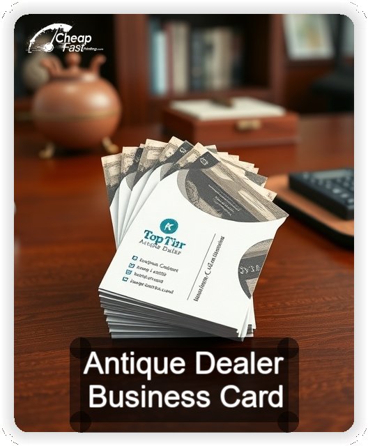 Antique Dealer business card design sample