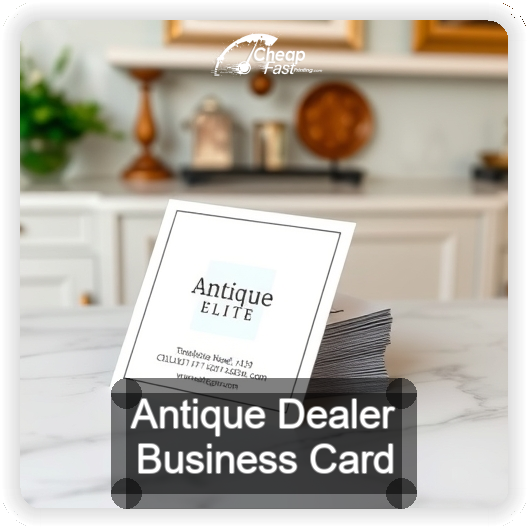 Antique Dealer business card design sample