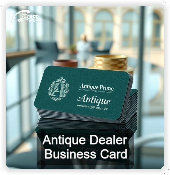 Antique Dealer business card design sample