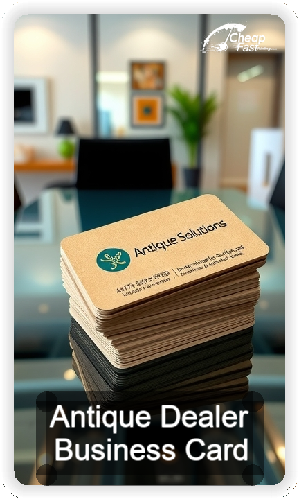 Antique Dealer business card design sample