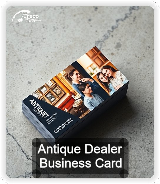 Antique Dealer business card design sample