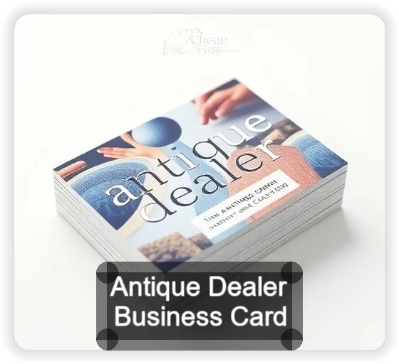 Antique Dealer business card design sample