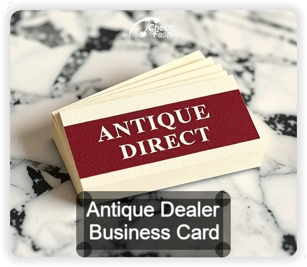 Antique Dealer business card design sample