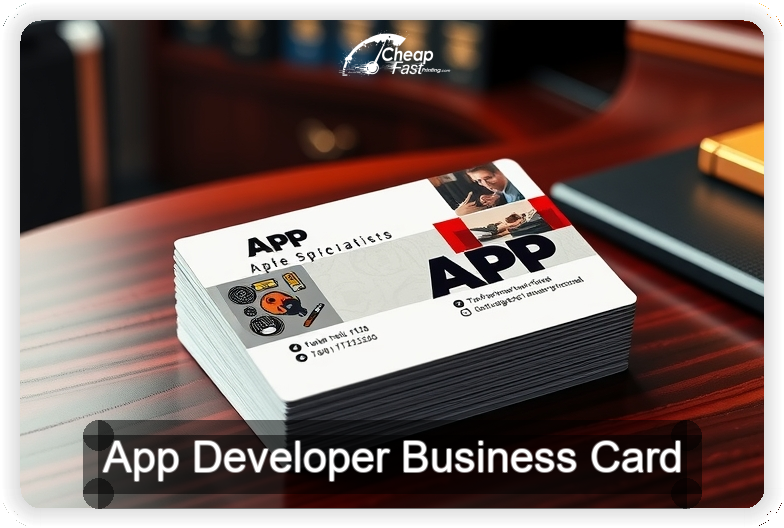 App Developer business card design sample