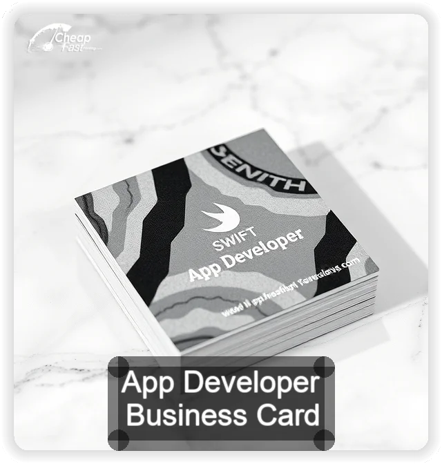 App Developer business card design sample