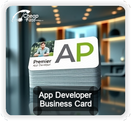 App Developer business card design sample
