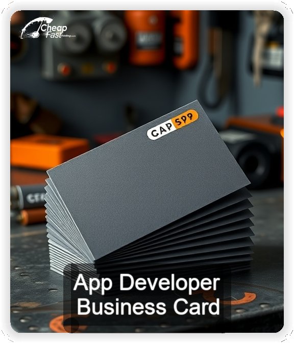 App Developer business card design sample