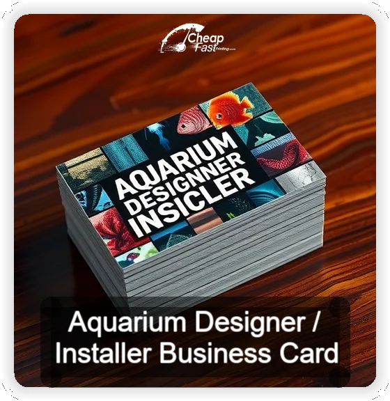 Aquarium Designer Installer business card design sample