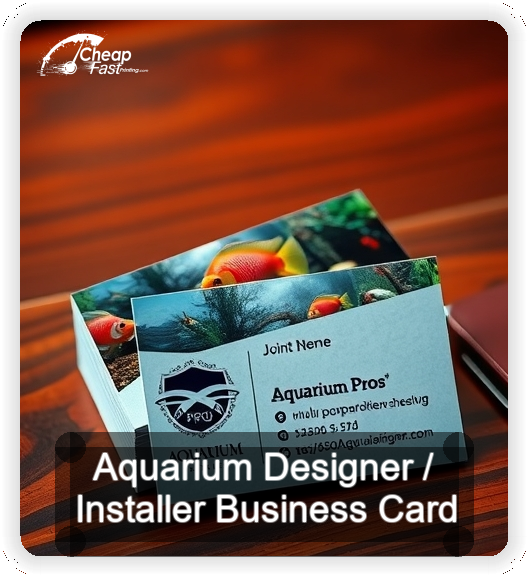 Aquarium Designer Installer business card design sample