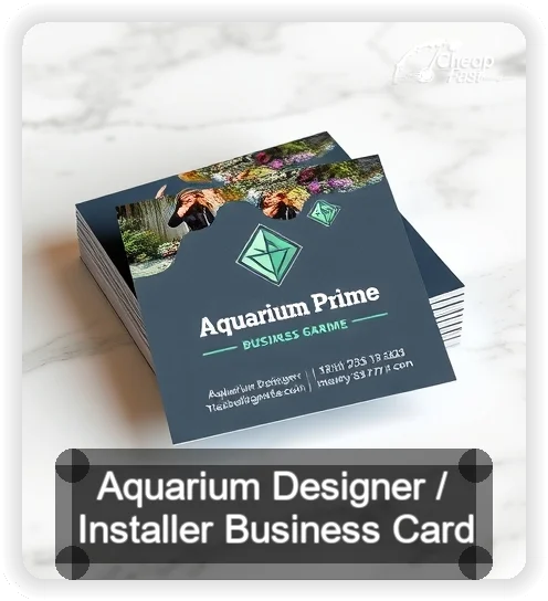 Aquarium Designer Installer business card design sample