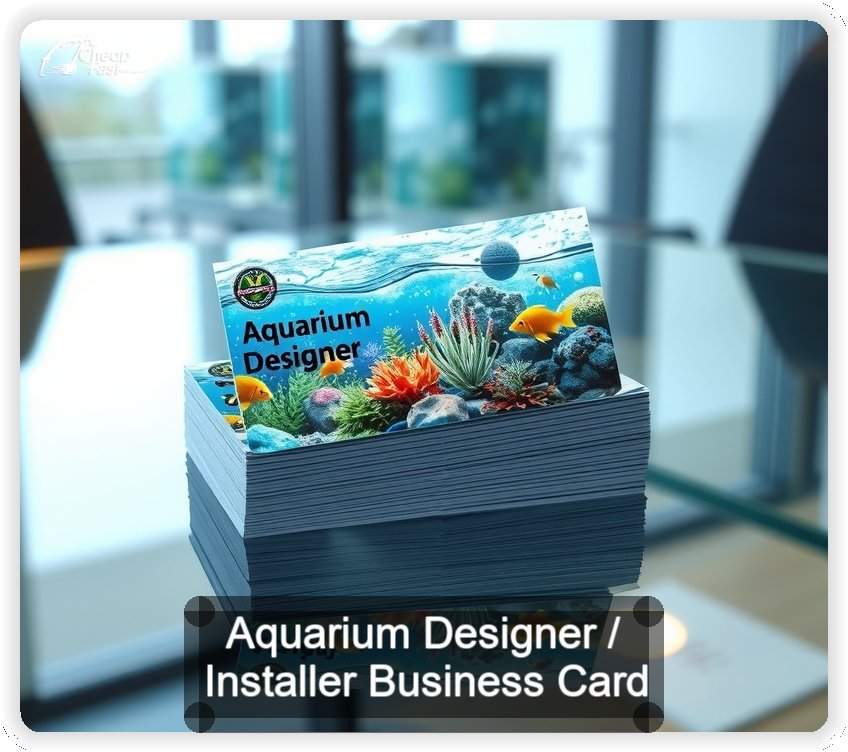 Aquarium Designer Installer business card design sample