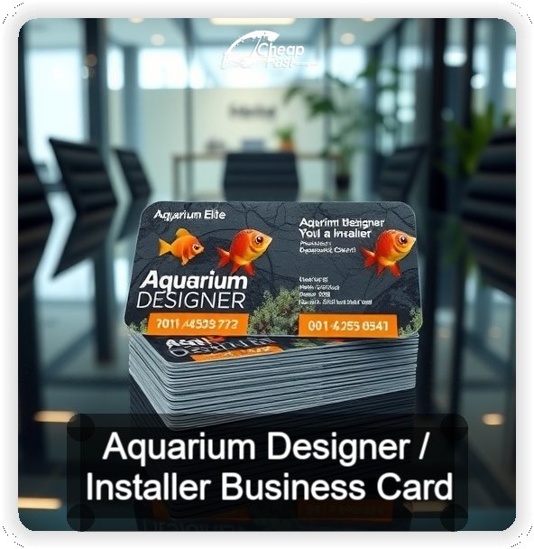 Aquarium Designer Installer business card design sample