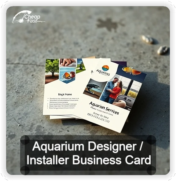 Aquarium Designer Installer business card design sample