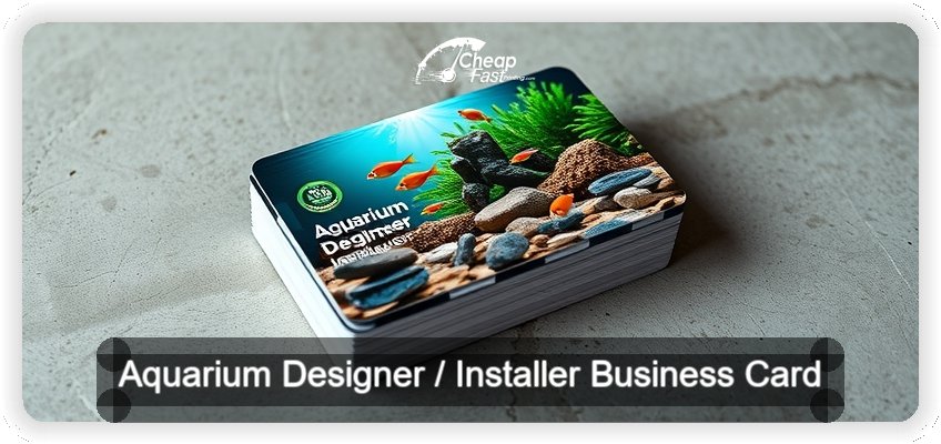 Aquarium Designer Installer business card design sample