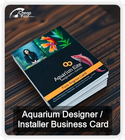 Aquarium Designer Installer business card design sample