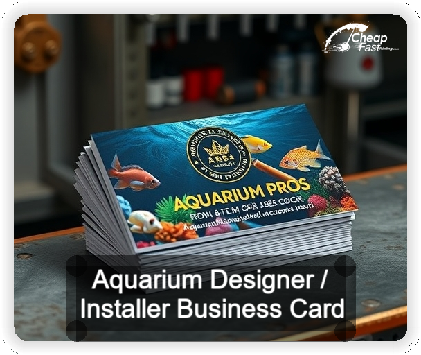 Aquarium Designer Installer business card design sample