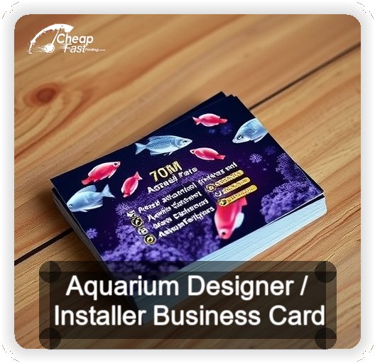 Aquarium Designer Installer business card design sample