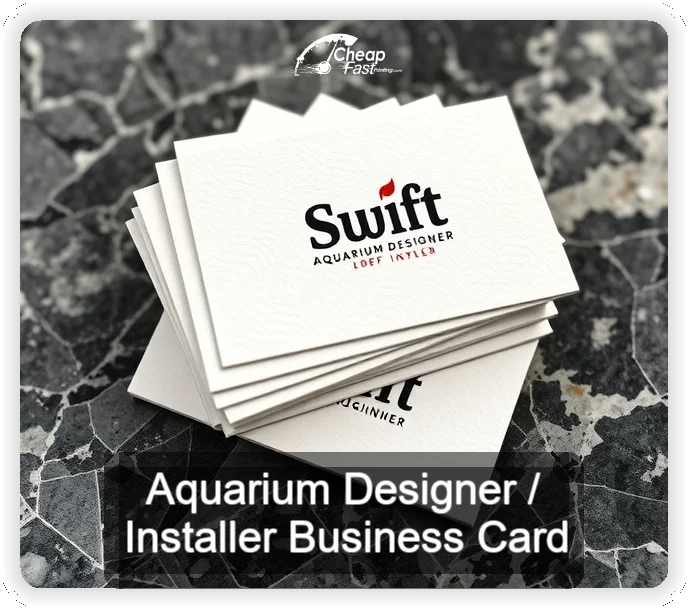Aquarium Designer Installer business card design sample