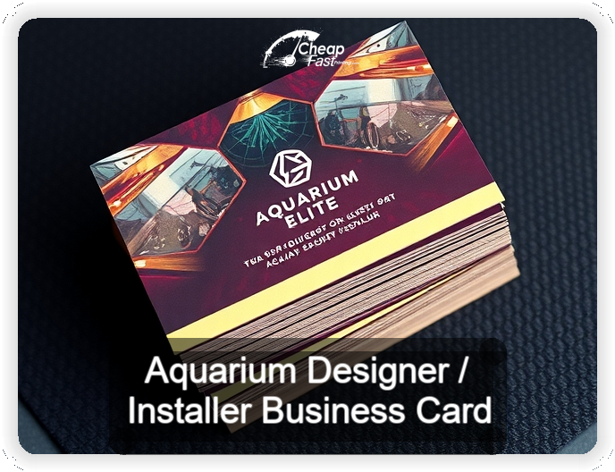 Aquarium Designer Installer business card design sample
