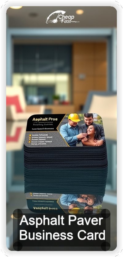 Asphalt Paver business card design sample