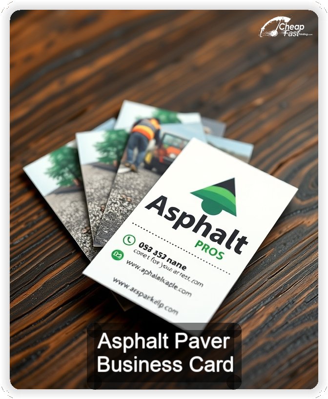 Asphalt Paver business card design sample