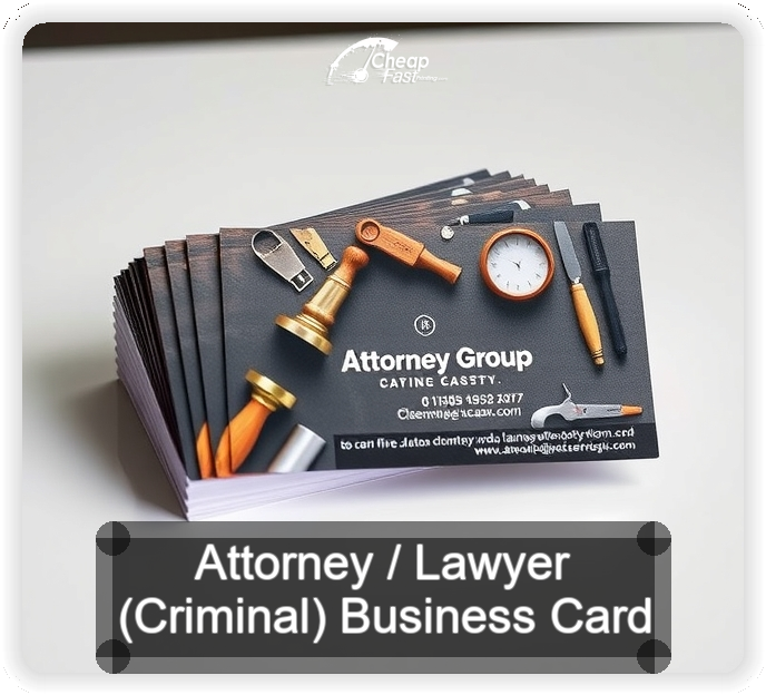 Attorney Lawyer Criminal business card design sample