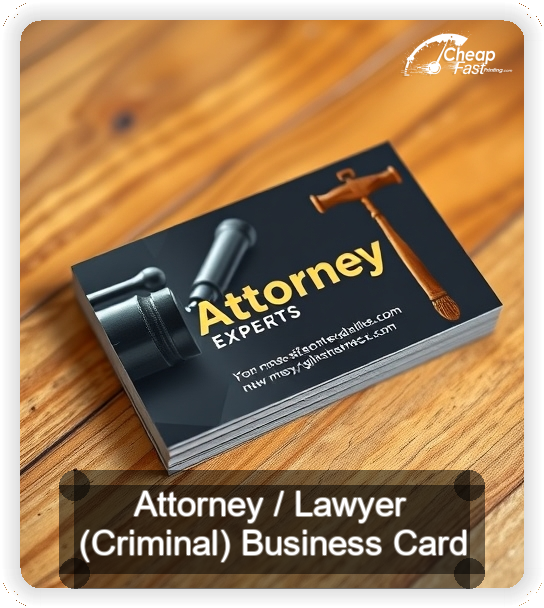 Attorney Lawyer Criminal business card design sample