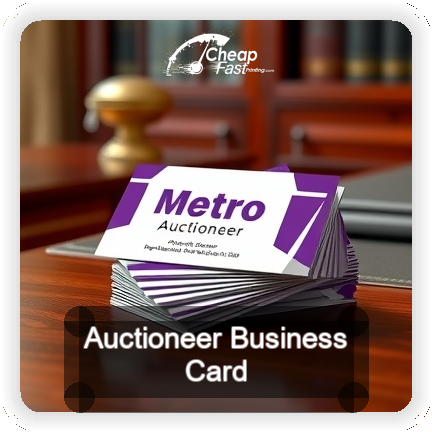 Auctioneer business card design sample
