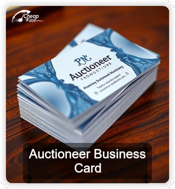 Auctioneer business card design sample