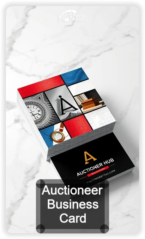 Auctioneer business card design sample