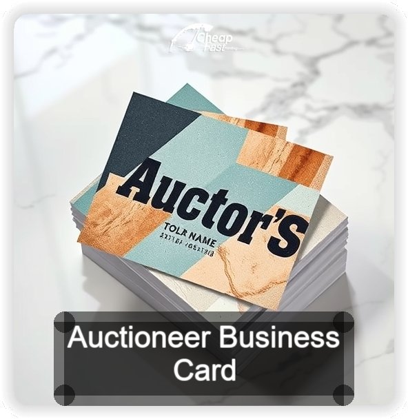 Auctioneer business card design sample