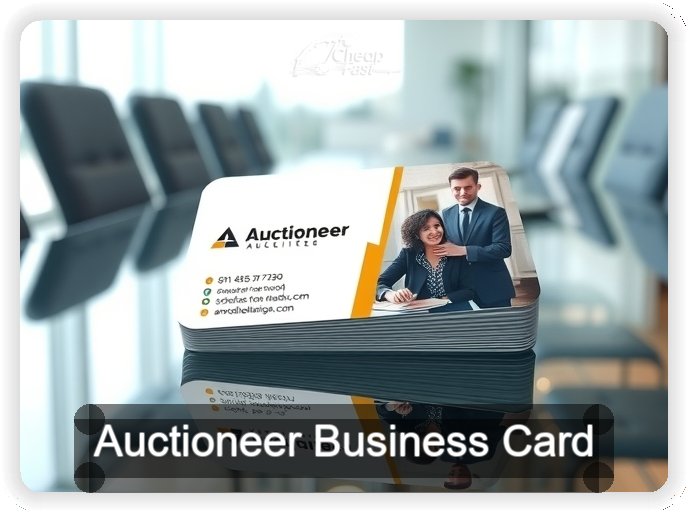 Auctioneer business card design sample