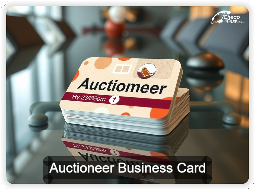 Auctioneer business card design sample