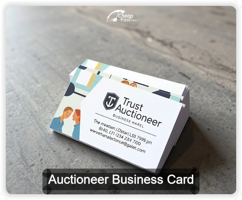 Auctioneer business card design sample