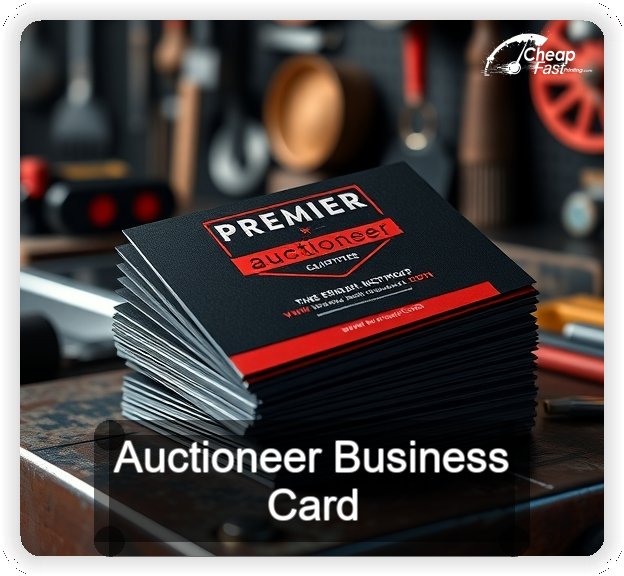 Auctioneer business card design sample