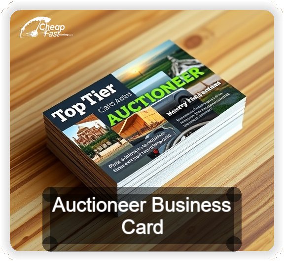 Auctioneer business card design sample