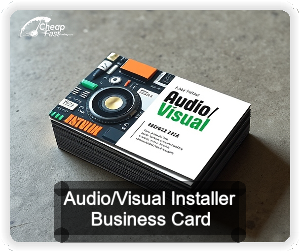 Audio Visual Installer business card design sample