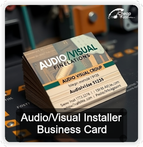 Audio Visual Installer business card design sample