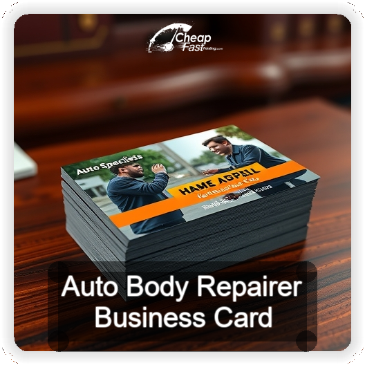 Auto Body Repairer business card design sample