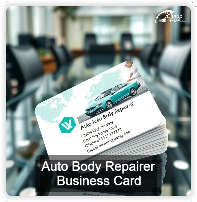 Auto Body Repairer business card design sample