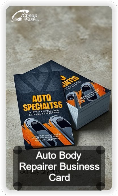 Auto Body Repairer business card design sample