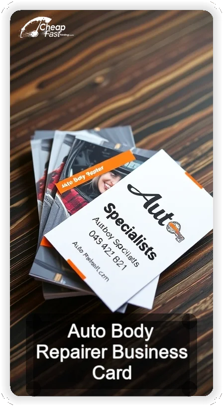 Auto Body Repairer business card design sample