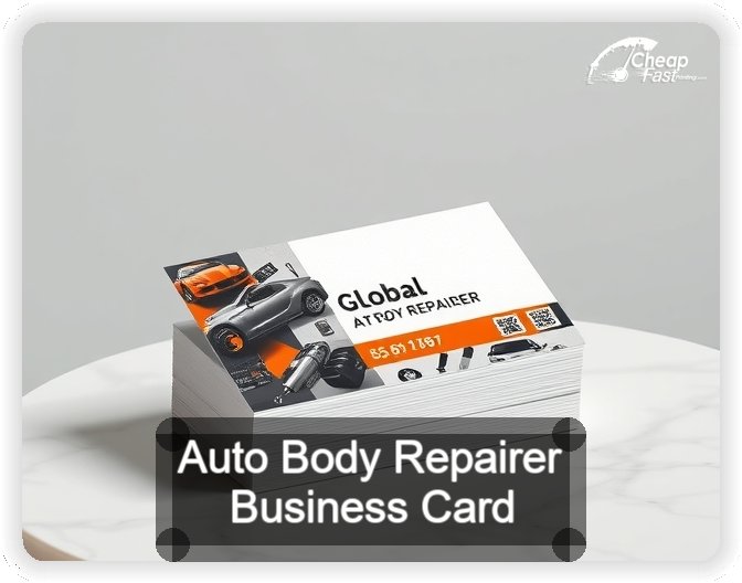 Auto Body Repairer business card design sample