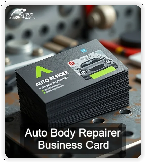 Auto Body Repairer business card design sample